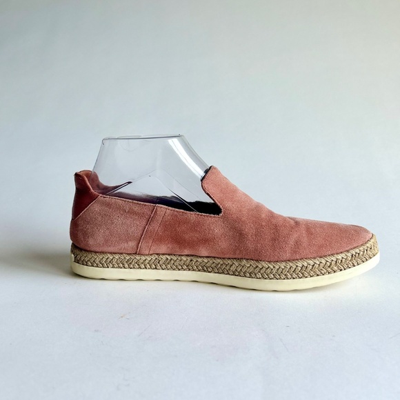 Vince Pink Suede Genuine Leather Rubber Outsole Espadrilles Flats size 8 - Picture 3 of 14